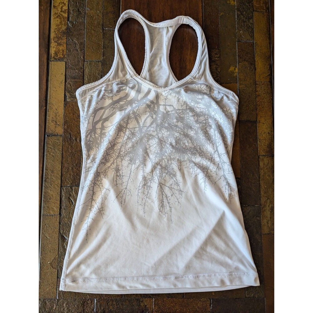 Lululemon Roots Tank Top Sz 6 Racerback White Women’s